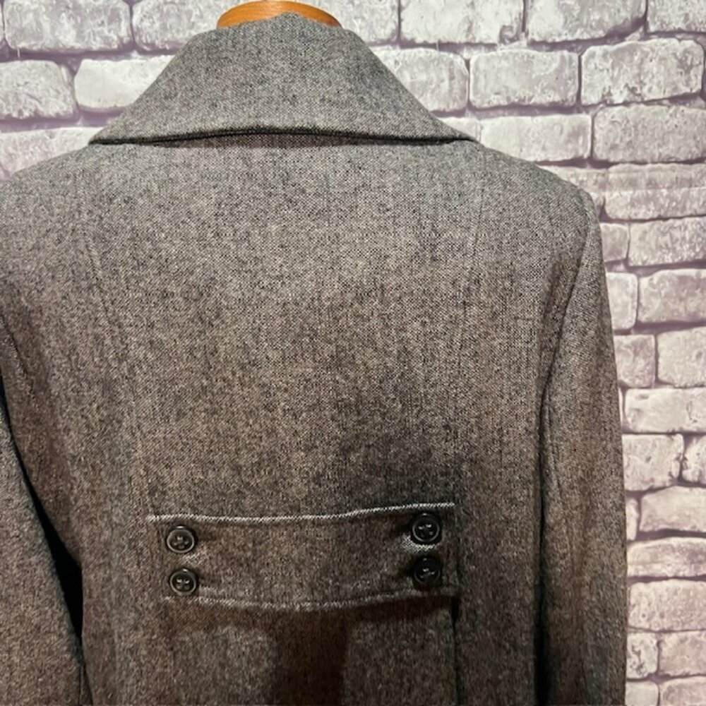CAbi Black & Gray Tweed Long Sleeve Coat Size 14 - Picture 6 of 8
